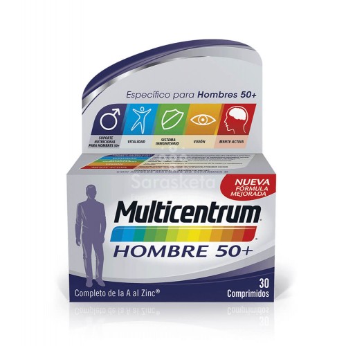 Pfizer - Multicentrum Hombre 50+ 30comp - Farmacia Sarasketa