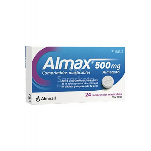 Almirall - Almax 500mg 24 comprimidos masticables - Farmacia Sarasketa