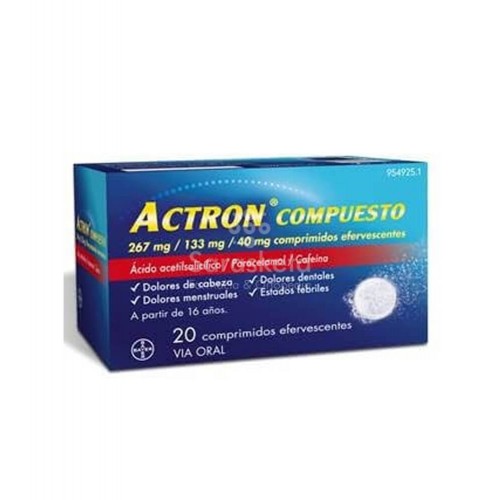 Bayer - Actron Compuesto 20comp efervescentes - Farmacia Sarasketa
