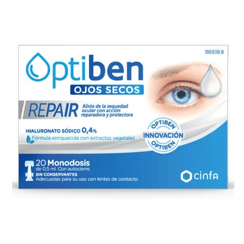 Cinfa - Optiben Ojos secos Repair  20 monodosis - Farmacia Sarasketa
