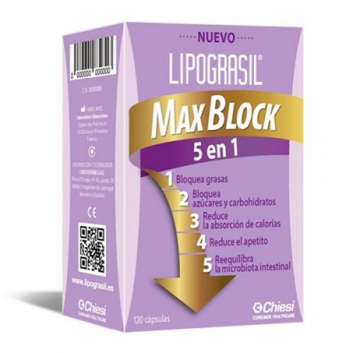 LIPOGRASIL - Lipograsil Max Block 5 en 1 (120 caps) - Farmacia Sarasketa