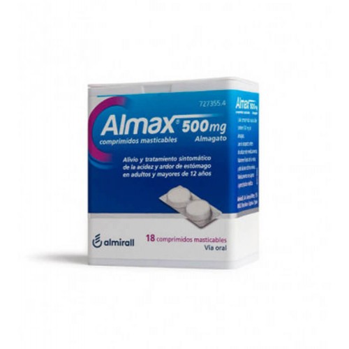 Almirall - Almax 500mg 18 comprimidos masticables - Farmacia Sarasketa