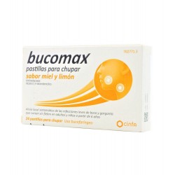 Cinfa - Bucomax 24 pastillas sabor miel y limón - Farmacia Sarasketa