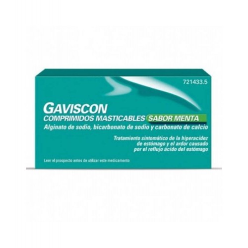 Reckitt Benckiser Helathcare - Gaviscon 24 comprimidos masticables sabor menta - Farmacia Sarasketa