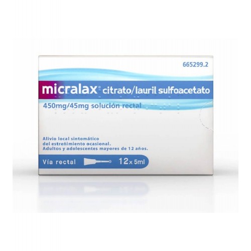 Johnson & Johnson - Micralax solución rectal 12 enemas 5ml - Farmacia Sarasketa