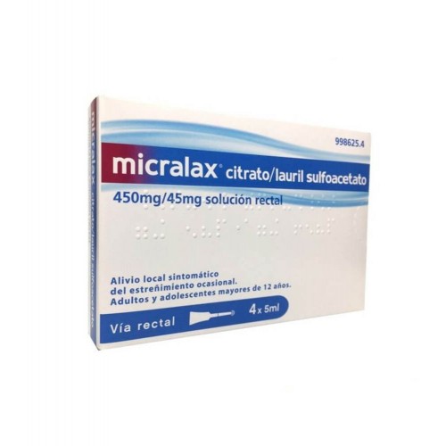 Johnson & Johnson - Micralax solución rectal 4 enemas 5ml - Farmacia Sarasketa