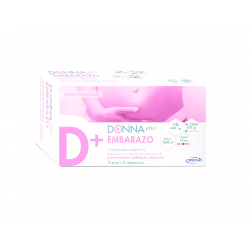 DONNAplus Embarazo  Complemento Alimenticio para el Embarazo con DHA,  Ácido fólico, Yodo, Vitaminas y Minerales - 30 Perlas : : Salud y  cuidado personal